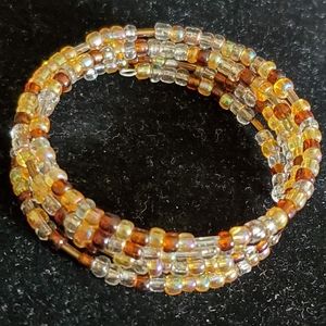 Brown beaded wrap bracelet
